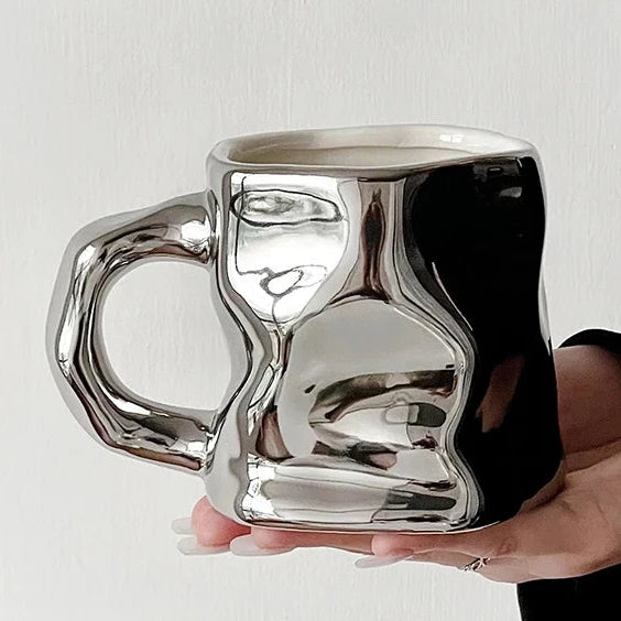 Serene Sculpt Mug - Modern Ceramic Cup
