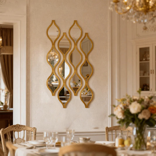 Golden Teardrop Mirror Set - Serene Wall Decor