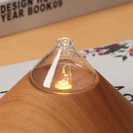 Serene Wood Glow Diffuser – Waterless Aromatherapy