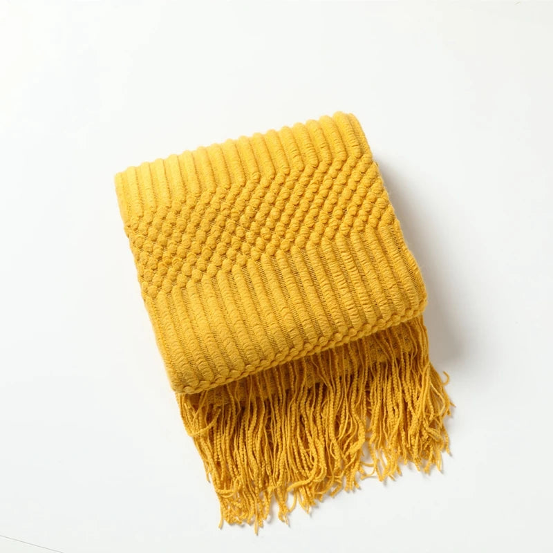 Serene Knit Boho Throw Blanket