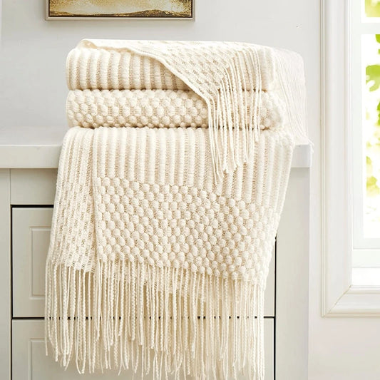 Serene Knit Boho Throw Blanket
