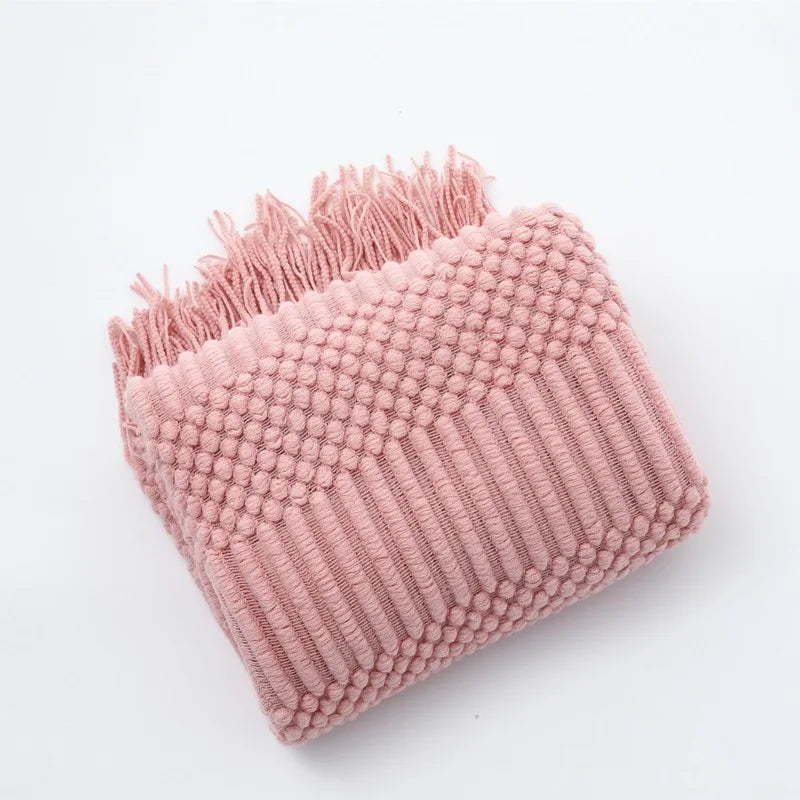 Serene Knit Boho Throw Blanket