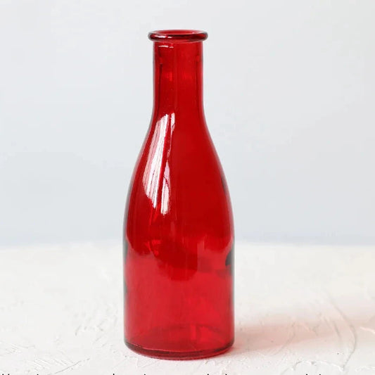 Serene Crimson Glass Vase – Modern Accent Piece
