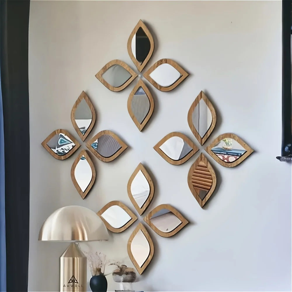 Serene Petal Wall Mirror Set (4-Piece)