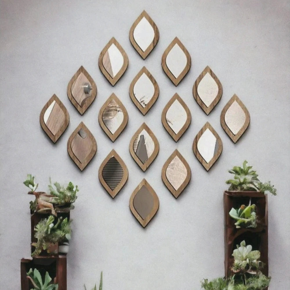 Serene Petal Wall Mirror Set (4-Piece)