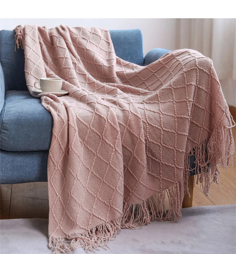 Serene Knit Boho Throw Blanket