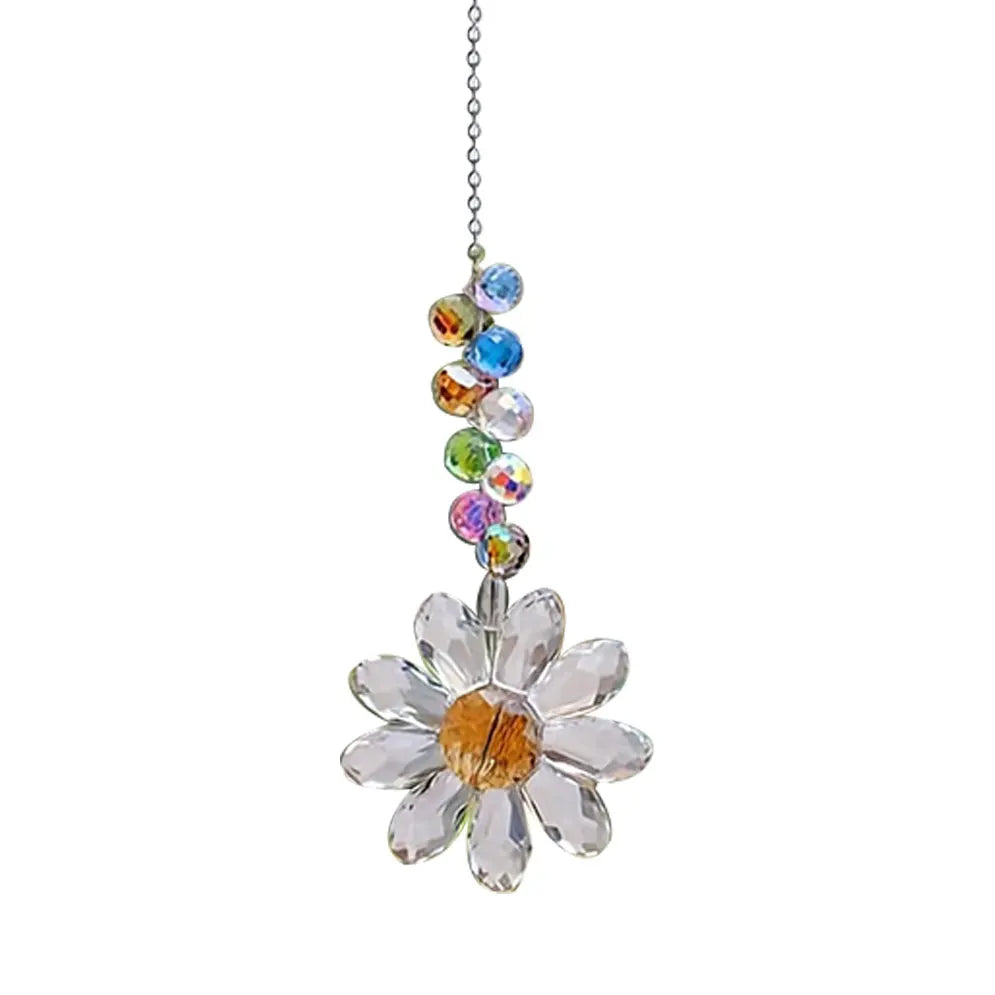 Golden Sunflower Crystal Suncatcher