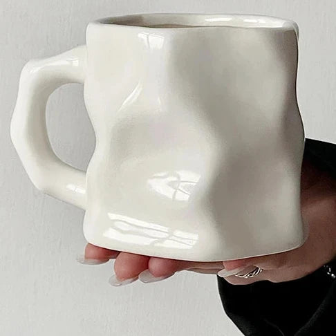Serene Sculpt Mug - Modern Ceramic Cup