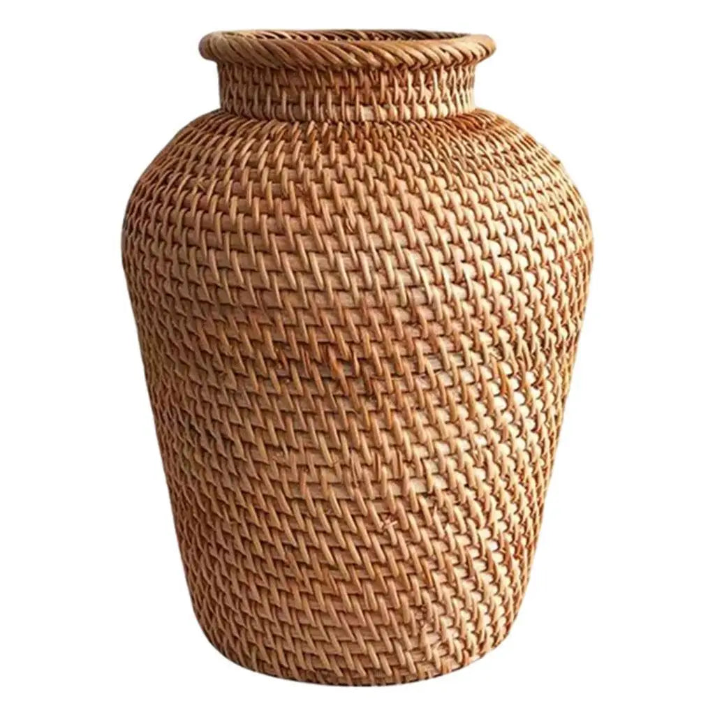 Serene Woven Rattan Vase – Natural Home Decor