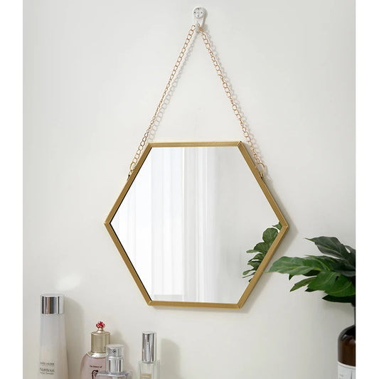 Serene Hexagon Mirror