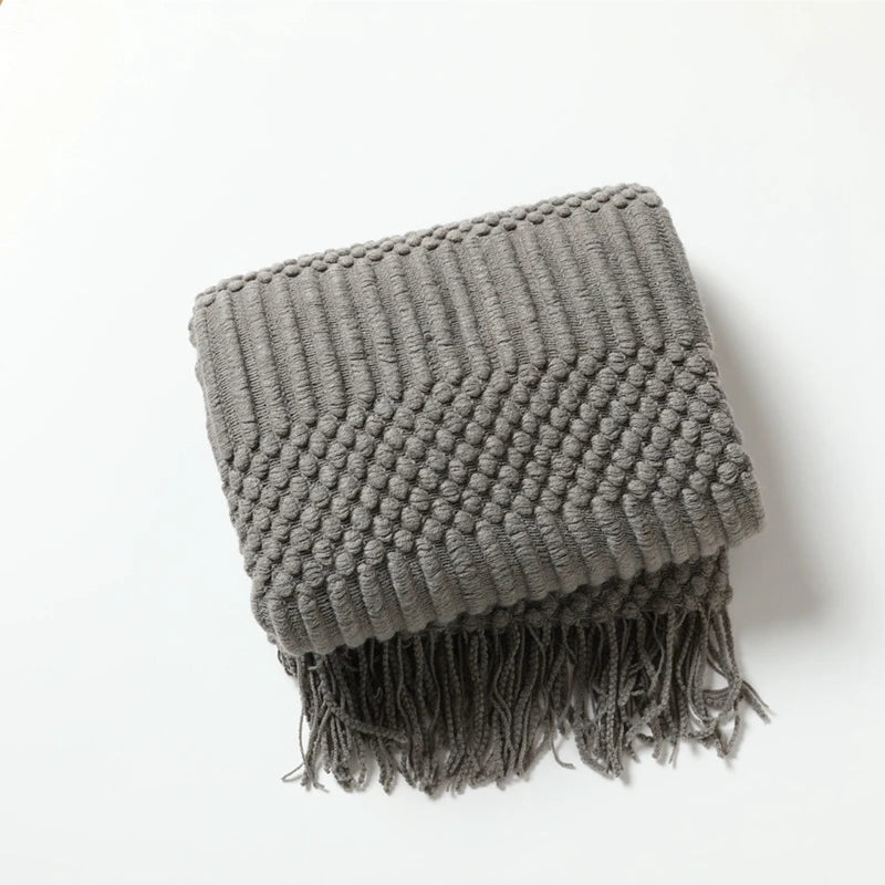 Serene Knit Boho Throw Blanket