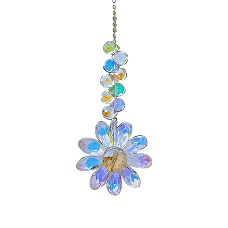 Golden Sunflower Crystal Suncatcher