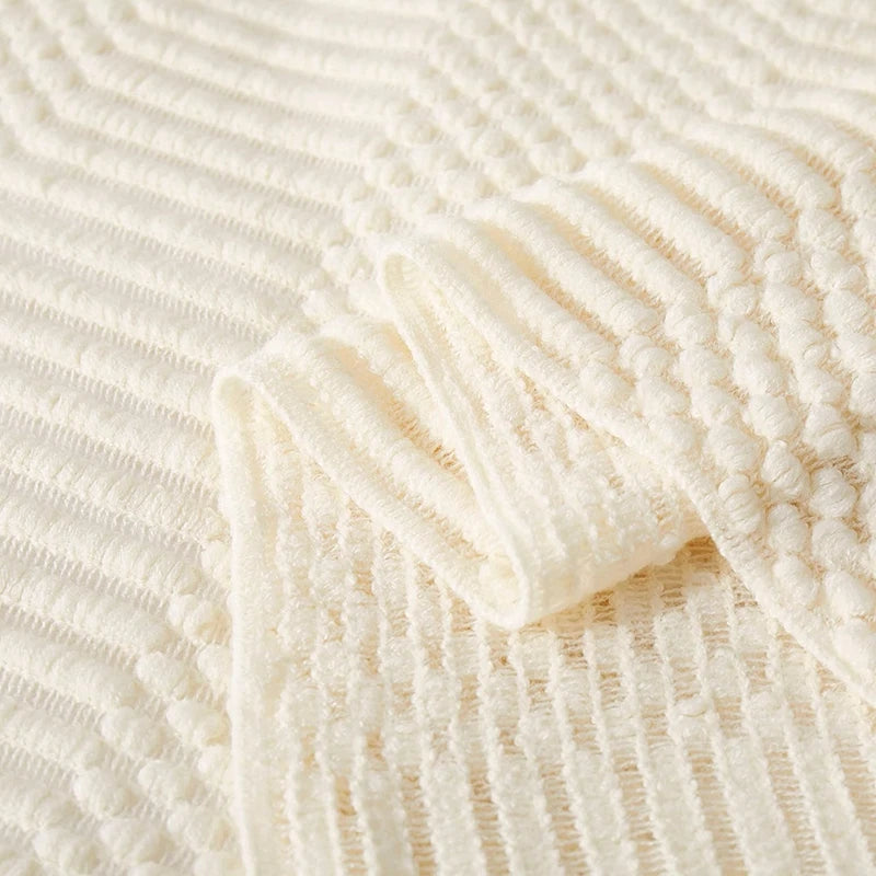 Serene Knit Boho Throw Blanket