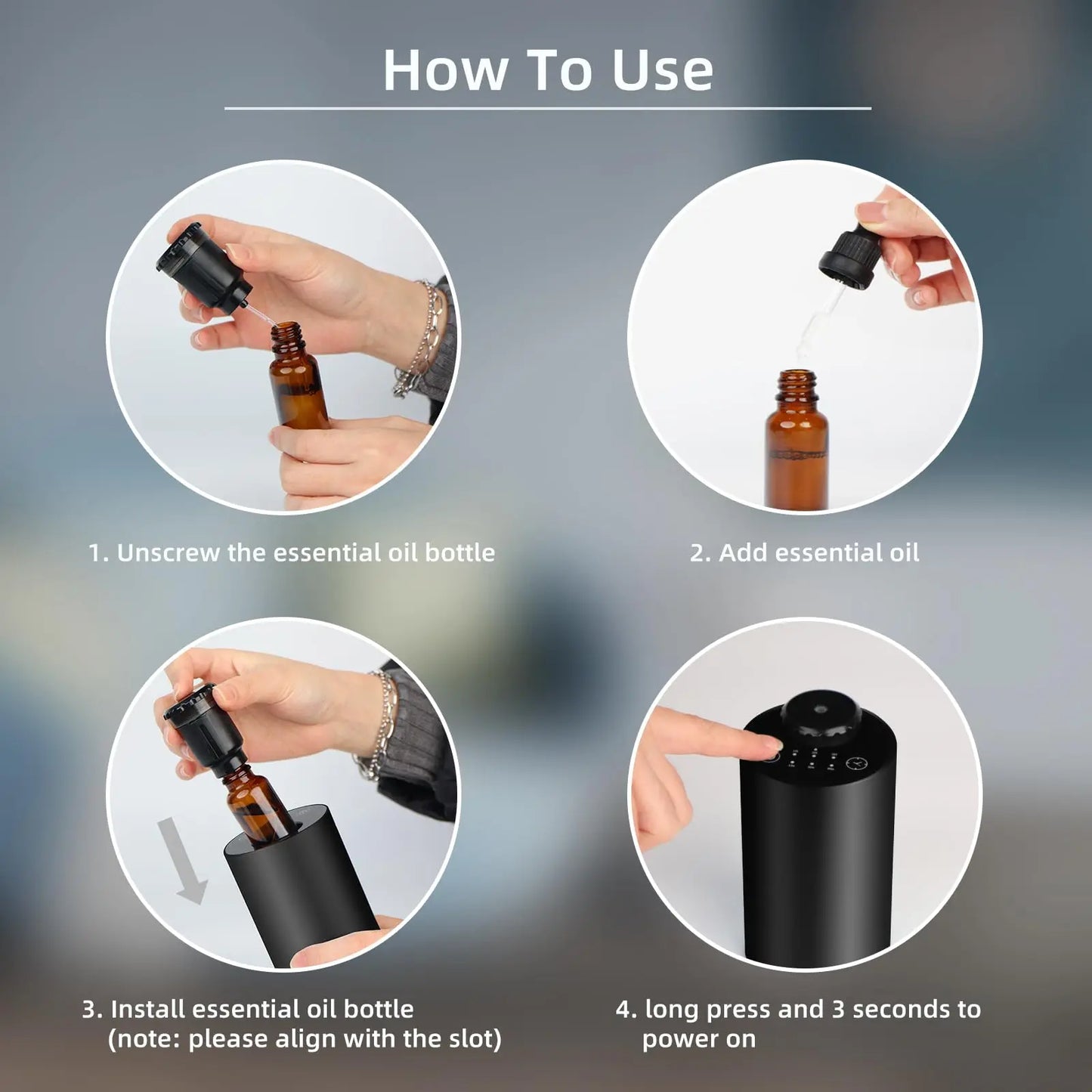 Serene Wireless Essential Oil Diffuser – Waterless Aromatherapy