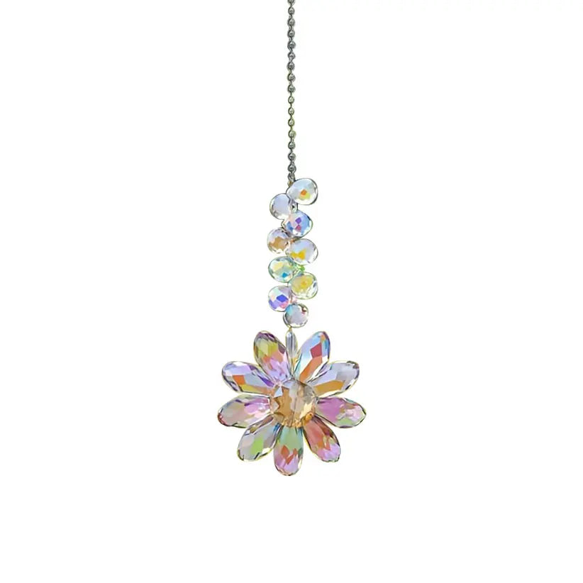 Golden Sunflower Crystal Suncatcher