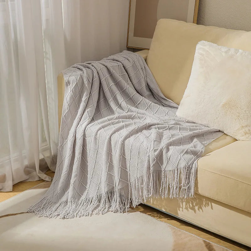Serene Knit Boho Throw Blanket