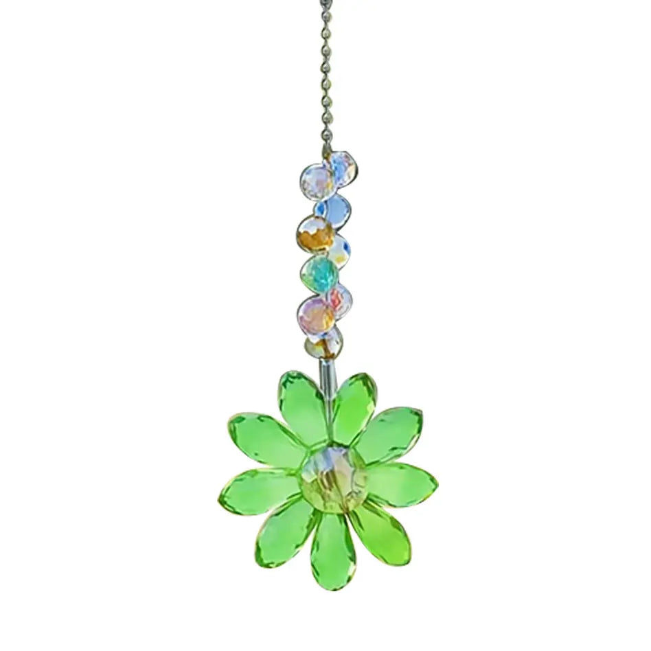 Golden Sunflower Crystal Suncatcher