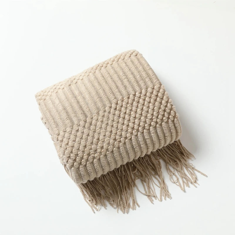 Serene Knit Boho Throw Blanket