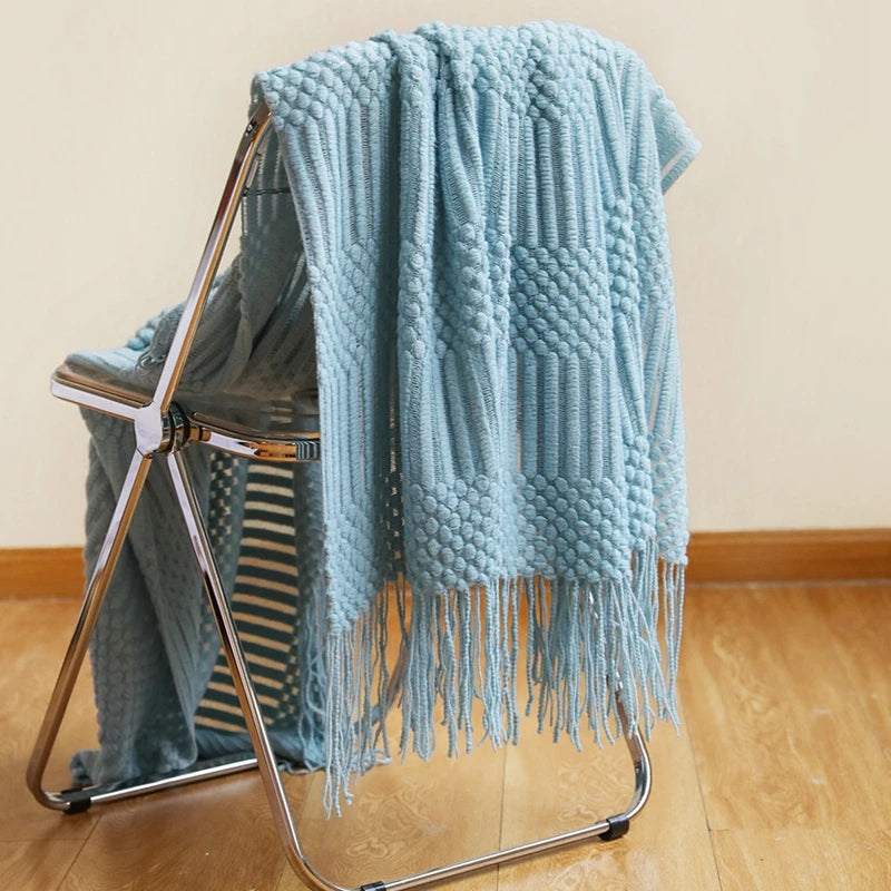 Serene Knit Boho Throw Blanket