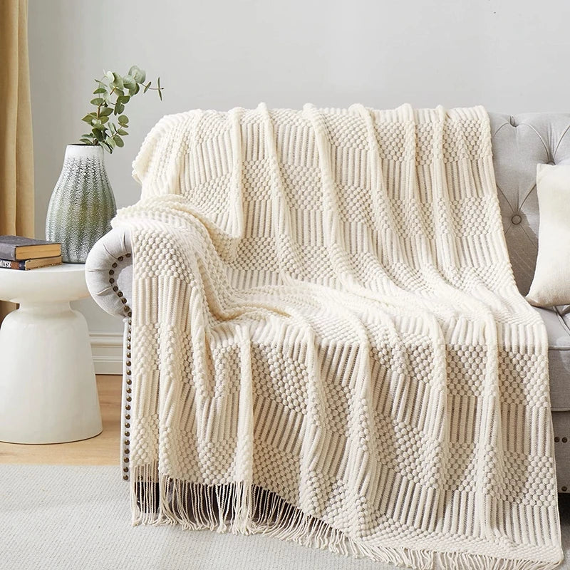 Serene Knit Boho Throw Blanket