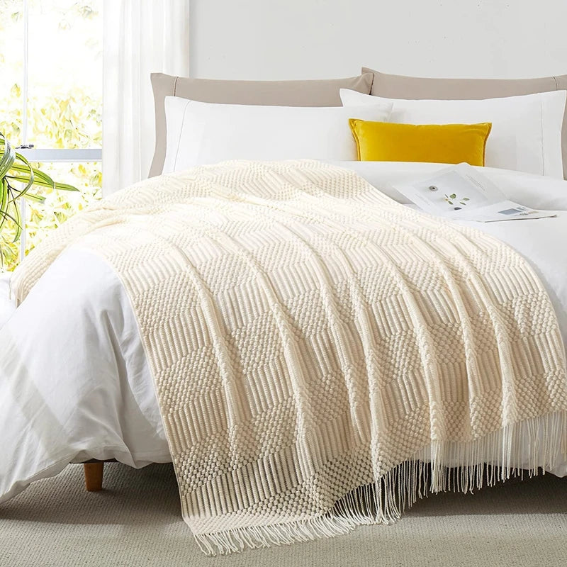 Serene Knit Boho Throw Blanket