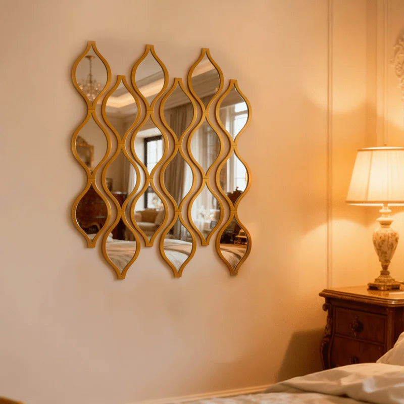 Golden Teardrop Mirror Set - Serene Wall Decor