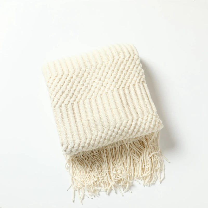 Serene Knit Boho Throw Blanket
